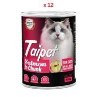 Taipet Cat Canned Wet Food Salmon in Chunk-400g Pack Of 12