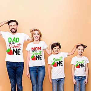 Family Look Tops Graphic Print White Short Sleeve 3D Print Daily Matching Outfits Lightinthebox