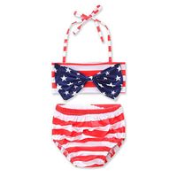 Cute Girls American Flag Star Swimsuit