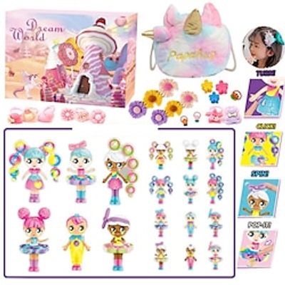 Christmas Advent Calendar Blind Box Greenwich Christmas Double sided Blind Box Set DIY Decompression and Ventilation Toy 24 Day Countdown Gift Box miniinthebox