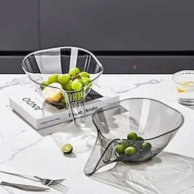 1pcs Multi-Functional Drain Basket Household Kitchen Washing Vegetable Drain Plastic Storage Fruit Tray Creative Drain Basket Lightinthebox