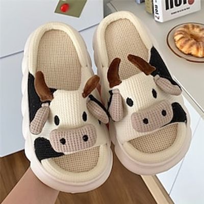 Women's Slippers Home Slipper Warm Fuzzy Slippers Fluffy Slippers Home Platform Cute Linen 3D frog Lightinthebox