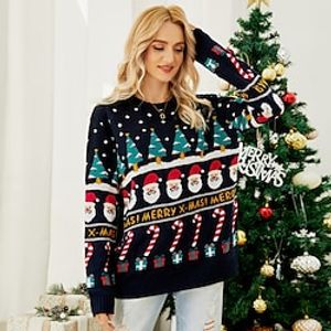 Santa Claus Christmas Trees Masquerade Ugly Christmas Sweater  Sweatshirt Women's Christmas Christmas Carnival Masquerade Christmas Eve Adults Party Christmas 100% Acrylic Top Lightinthebox