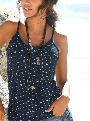 Calico Round neck Sleeveless Cami Calico Round neck Sleeveless Cami