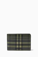 Card Case in Check Print Leather Card Case in Check Print Leather