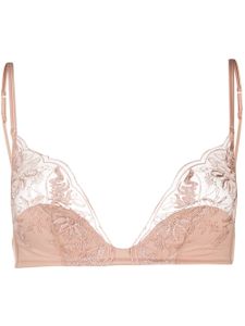 La Perla embroidered lace triangle bra - NEUTRALS