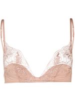 La Perla embroidered lace triangle bra - NEUTRALS