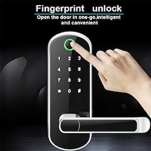 Smart 5 In 1 Door Lock With Handle Biometric Technology Storage Memory Function Lightinthebox