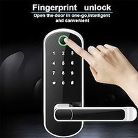 Smart 5 In 1 Door Lock With Handle Biometric Technology Storage Memory Function Lightinthebox - thumbnail