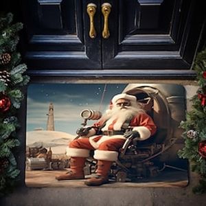 Christmas Santa Claus Transportation Door Mat Non-Slip Oil Proof Area Rug Indoor Outdoor Mat Bedroom Decor Bathroom Mat Entrance Rug miniinthebox