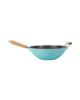 Martha Stewart Everyday Clarkston 14 Inch Wok with Helper Handle Teal