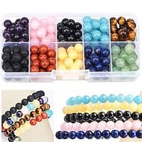 Natural Stone Beads 200pcs Mixed 8mm Round Genuine Real Beading Loose Gemstone Hole Size 1mm DIY Charm Smooth Beads for Bracelet Necklace Earrings Jewelry Making (Stone Beads Mix 200pcs 8MM) miniinthebox - thumbnail