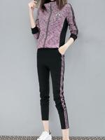 Zipper Pocket Sport Two-piece Outfits