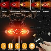 Smart Bike Tail Light with Turn Signals with Wireless Remote Control 5 Modes Waterproof Suitable LED Rear Light Night Riding Warning Lamp Lightinthebox - thumbnail