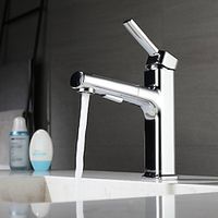 Bathroom Sink Faucet - Pull out / Classic Electroplated Centerset Single Handle One HoleBath Taps Lightinthebox