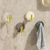 4pcs Shell Shape Hooks, Kitchen Bathroom Door Hooks Lightinthebox - thumbnail