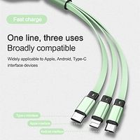 Multi Charging Cable 3 In 1 Retractable USB Cable Fast Charger Cord With IP/Type C/Micro USB Port miniinthebox