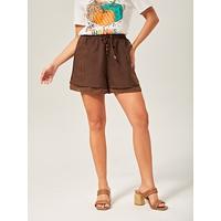 Textured Chiffon Faux Two-Piece Shorts