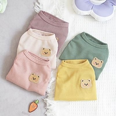 Dog Cat Vest Bear Adorable Stylish Ordinary Casual Daily Outdoor Casual Daily Dog Clothes Puppy Clothes Dog Outfits Soft Yellow Pink Purple Costume for Girl and Boy Dog Cotton S M L XL XXL miniinthebox