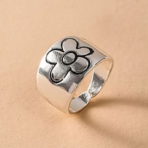 1PC Open Cuff Ring For Women's Street Gift Daily Alloy Retro Flower Lightinthebox