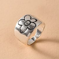 1PC Open Cuff Ring For Women's Street Gift Daily Alloy Retro Flower Lightinthebox - thumbnail