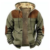 Men's Full Zip Hoodie Hoodie Jacket Sweat Jacket Fuzzy Sherpa Black Blue Dark Green Gray Hooded Color Block Sports  Outdoor Daily Holiday Streetwear Cool Casual Fall Winter Clothing Apparel Hoodies Lightinthebox - thumbnail
