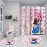 Animal Puppy Shower Print With Hook Shower Curtain Modern Polyester Mechanical Processing Waterproof Bathroom Lightinthebox