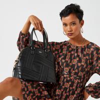 Amica Tote Bag with Abstract Embossed Design and Top Handles