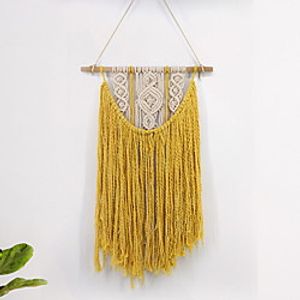 Hand Woven Macrame Wall Tapestry Bohemian Boho Art Decor Blanket Curtain Hanging Home Bedroom Living Room Decoration Nordic Handmade Tassel Cotton Purple miniinthebox