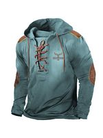 Men's Vintage Western Yellowstone Drawstring Hooded T-Shirt