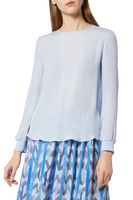Georgette Knitted Cuff Top - thumbnail