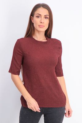 Womens Short Sleeve T-Shirt Burgundy Womens Short Sleeve T-Shirt Burgundy