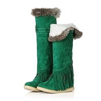 Women's Boots Snow Boots Plus Size Winter Boots Outdoor Christmas Xmas Fleece Lined Knee High Boots Winter Wedge Heel Hidden Heel Fashion Plush Comfort Faux Leather Light Brown Dark Brown Black miniinthebox - thumbnail