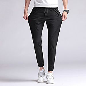 Men's Hiking Pants Trousers Solid Color Summer Outdoor Quick Dry Breathable Soft Wear Resistance Spandex Bottoms Dark Grey Black Grey Rough Black Light Grey Hunting Fishing Camping  Hiking  Caving Lightinthebox