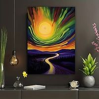 Landscape Wall Art Canvas Aurora Prints and Posters Pictures Decorative Fabric Painting For Living Room Pictures No Frame miniinthebox
