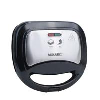 Sonashi Non Stick Grill Plate Sandwich Maker 750 W Black-Silver - SGT-883