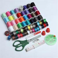 Portable Sewing Kit Threader Needle Tape Measure Scissor Thimble Storage Box Set