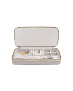 Stackers Sleek Necklace Zipped Travel Jewellery Box Taupe