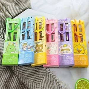 Kawaii Pencils With Eraser And Pencil Sharpener Cute School Supplies Aesthetic Stationary Lightinthebox