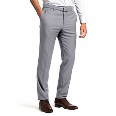 Men's Dress Pants Trousers Suit Pants Button Front Pocket Straight Leg Plain Comfort Business Daily Holiday Fashion Chic Modern Black White miniinthebox Men's Dress Pants Trousers Suit Pants Button Front Pocket Straight Leg Plain Comfort Business Daily Holiday Fashion Chic Modern Black White miniinthebox