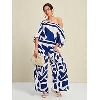 Abstract Casual Puff Sleeve Elegant Bateau Two Piece Set - thumbnail