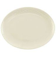 Royalford Melamine White Pearl Oval Plate 16 Inch Cream - RF4495
