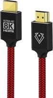 Vertux VERTU-150 Ultra HD High Speed 8K HDMI 2.1 Audio Video Cable 1.5 Meter With HDR Support Red