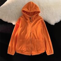 Men's Hoodie Full Zip Hoodie Polar Fleece Black Orange Gray Hooded Plain Pocket Sports  Outdoor Daily Holiday Streetwear Basic Casual Fall  Winter Clothing Apparel Hoodies Sweatshirts  miniinthebox - thumbnail