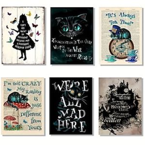 Halloween Wall Art Canvas Alice Wonderland Prints and Posters Abstract Portrait Pictures Decorative Fabric Painting For Living Room Pictures No Frame miniinthebox
