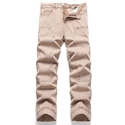 Men's Jeans Trousers Denim Pants Zipper Button Pocket Plain Comfort Breathable Outdoor Daily Going out Fashion Casual Khaki miniinthebox Men's Jeans Trousers Denim Pants Zipper Button Pocket Plain Comfort Breathable Outdoor Daily Going out Fashion Casual Khaki miniinthebox
