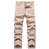 Men's Jeans Trousers Denim Pants Zipper Button Pocket Plain Comfort Breathable Outdoor Daily Going out Fashion Casual Khaki miniinthebox