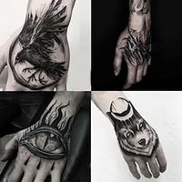 4 pcs Waterproof Temporary Tattoo Sticker Rose Flower Hand back tatto Art flash tatoo fake tattoos for women men Lightinthebox - thumbnail