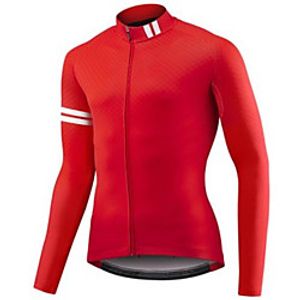 CAWANFLY Men's Long Sleeve Cycling Jersey Red Bike Tracksuit Jersey Top Road Bike Cycling Quick Dry Sports Clothing Apparel  Micro-elastic Lightinthebox
