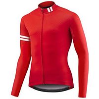 CAWANFLY Men's Long Sleeve Cycling Jersey Red Bike Tracksuit Jersey Top Road Bike Cycling Quick Dry Sports Clothing Apparel  Micro-elastic Lightinthebox - thumbnail